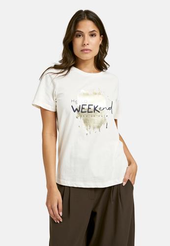 T-shirt Weekend Print M - Cream White