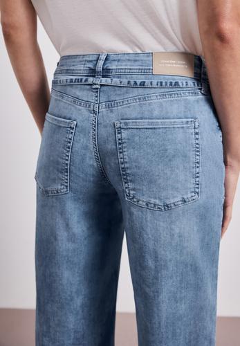Mid Waist Wide Leg Jeans im Loose Fit 32/7/8 Hosen - Mid Blue Random Wash