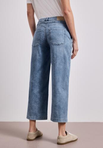 Mid Waist Wide Leg Jeans im Loose Fit 32/7/8 Hosen - Mid Blue Random Wash