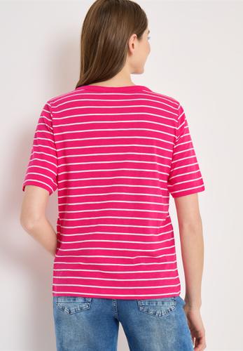 T-Shirt mit Boatneck und Streifen