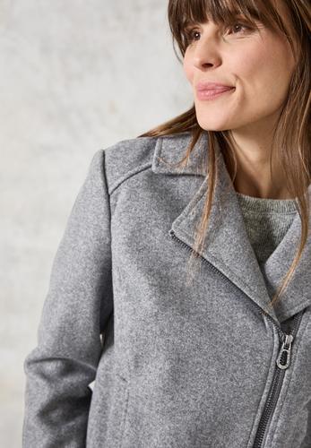 Bikerjacke in Woll-Optik S - Platinum Grey Mel.
