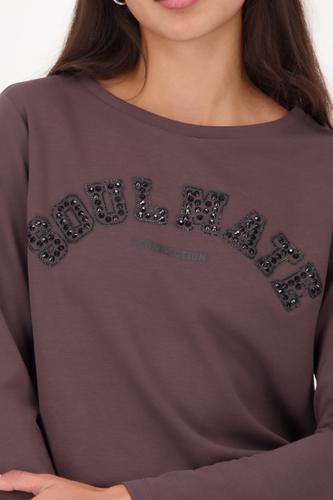 Langarmshirt mit Strassakzenten 42 - Brownie