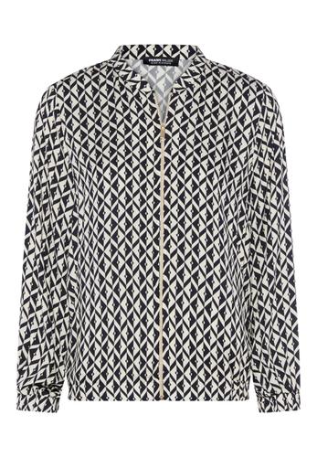 Blouson NOS mit elastischem Bund 40 - Ink/ecru