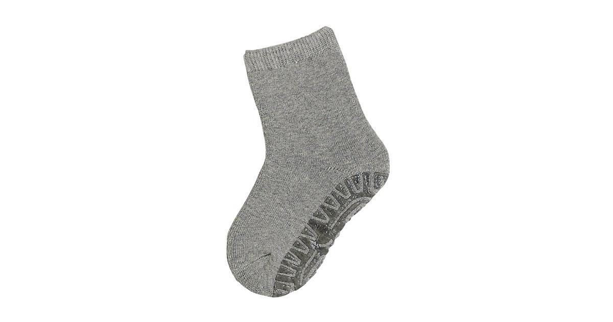 Fliesen Flitzer SOFT uni Socken silber Gr. 20 Jungen Kleinkinder