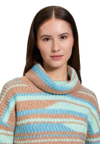 Strickpullover 42 Lässig - Camel/mint