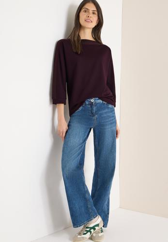 Batwing Shirt mit Tape S - Eggplant Red