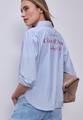 Bluse mit Hemdkragen und Backprint