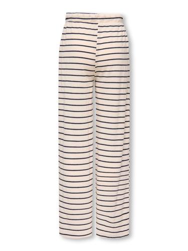 KOGJANA STRIPED WIDE PANT JRS 134/140 Weiter Beinschnitt - Tofu