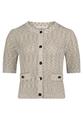 Strick-Cardigan 40 Gerade - Green/Cream