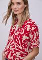 Kurzarm Bluse mit floralem Muster 38 - Salsa Red