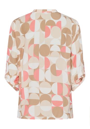 Bluse SALTED TANGERINE mit Ärmelumschlag 46 - Tangerine/affogato/ecru/cream