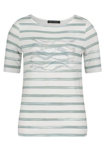 Ringelshirt 40 Leicht tailliert - Cream/Mint