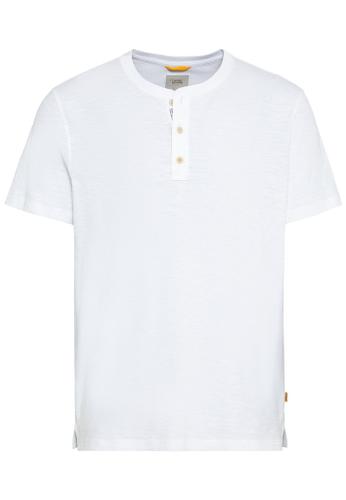 Short-sleeve Henley shirt made from pure cotton