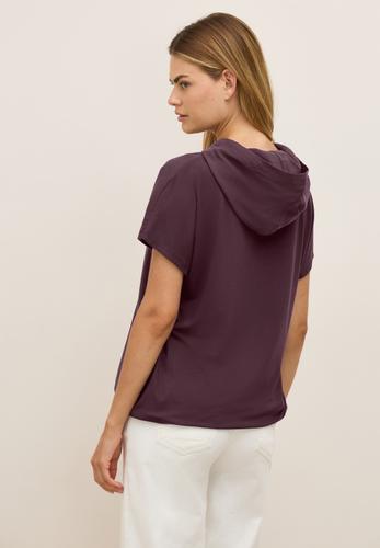 Materialmix Kapuzenshirt S - Mulberry Red