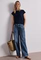 Wide Leg Jeans mit Knopfdetails 27/30 - Medium Blue Wash