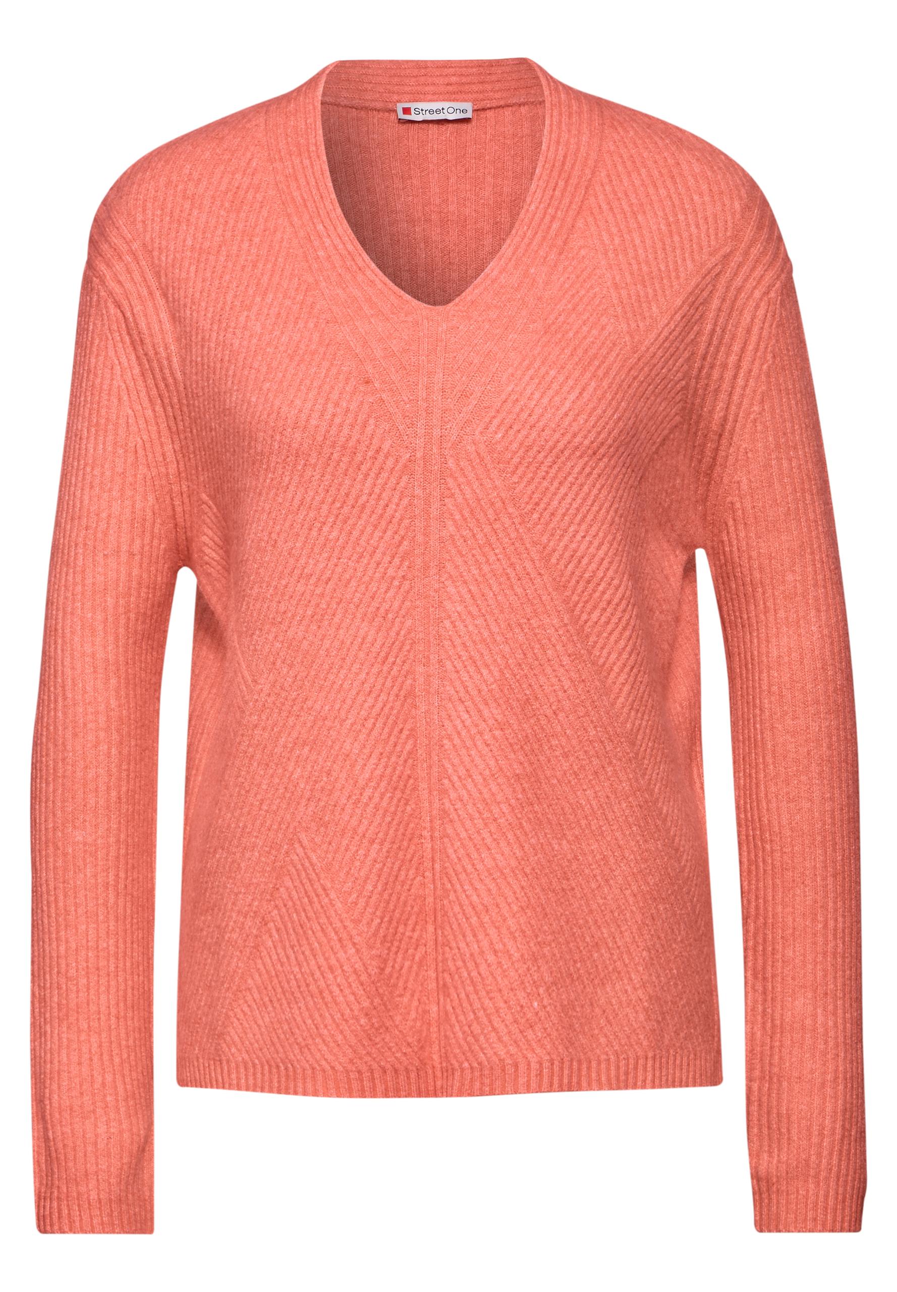 Strukturpullover 40 - Peachwood Orange Melange