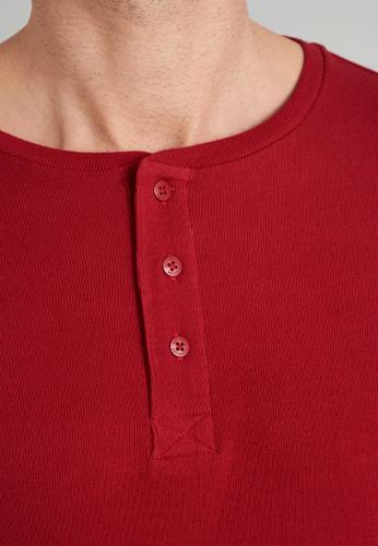 Langarmshirt Knopfleiste 50 - Rot