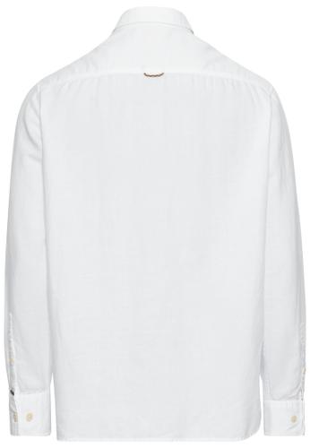 Langarm Hemd aus leichtem Leinenmix XL Regular Fit - White