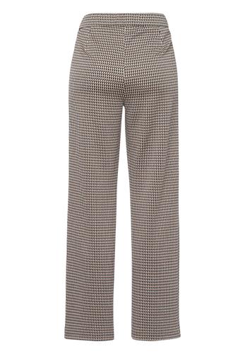 Wide Leg Pants CARAMEL CHIC im modischen Minimal-Dessin 44 - Schwarz/toffee/ecru