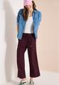 High Waist Wide Leg Hose aus Leinenmix XS/7/8 Hosen - Rich Burgundy