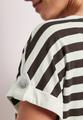 T-Shirt mit Rundhals und Knopfdetail 38 - Espresso Brown