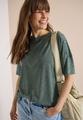 T-Shirt in Leinen-Optik mit Knöpfen L - Just Khaki