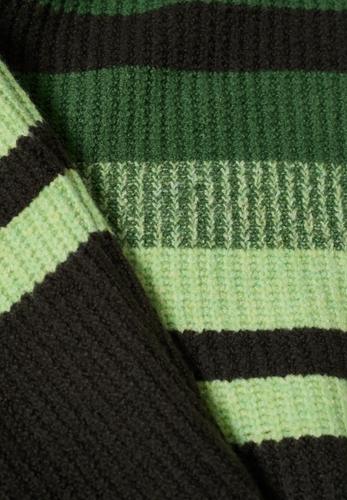 Gestreifter Mouliné Pullover L - Raw Khaki
