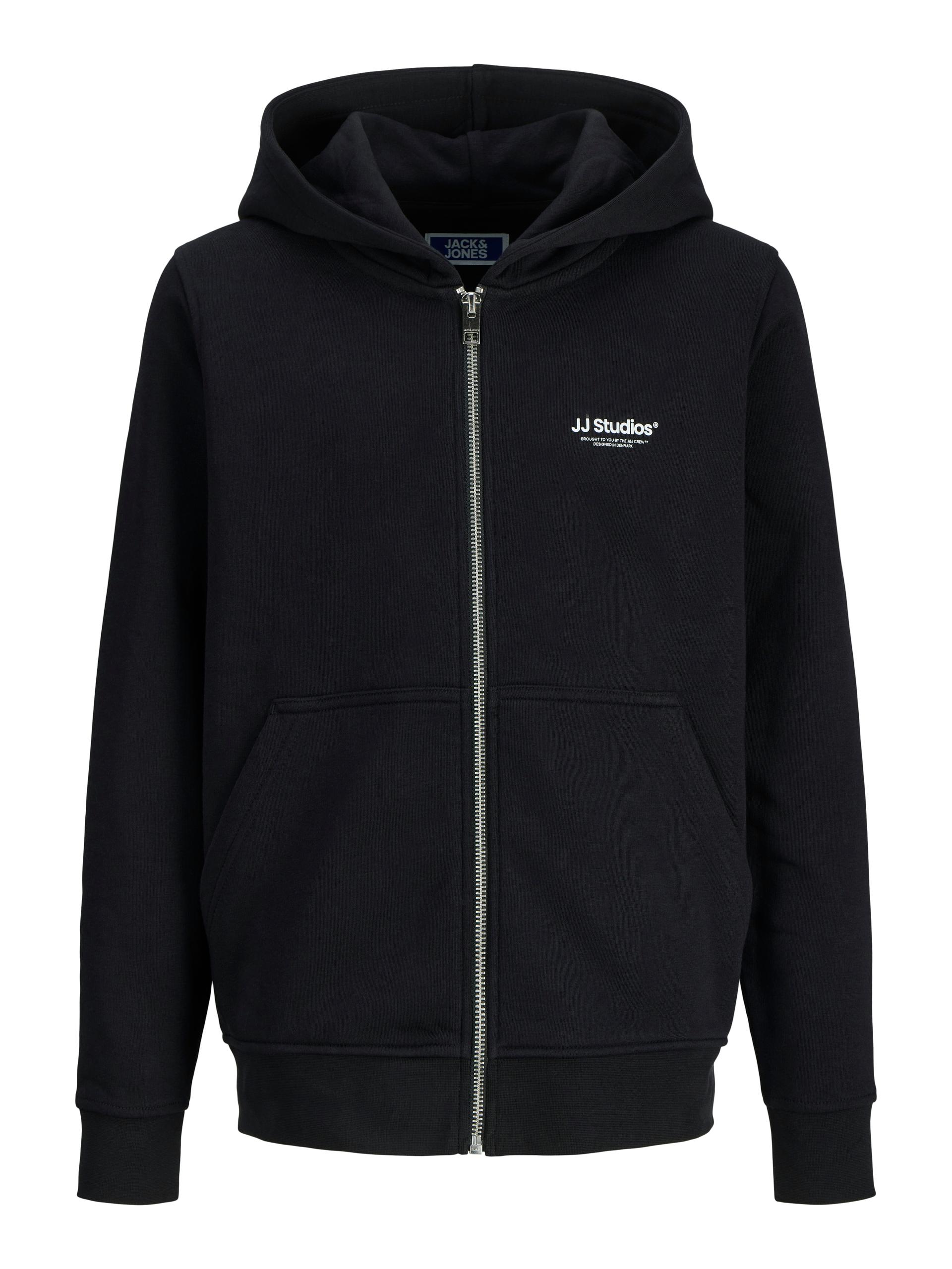 JJESOHO SWEAT ZIP HOOD NOOS JNR 140 Locker geschnitten - Black