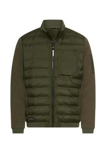 Blouson im Stepp-Fleece-Mix 58 Regular Fit - Forest Green