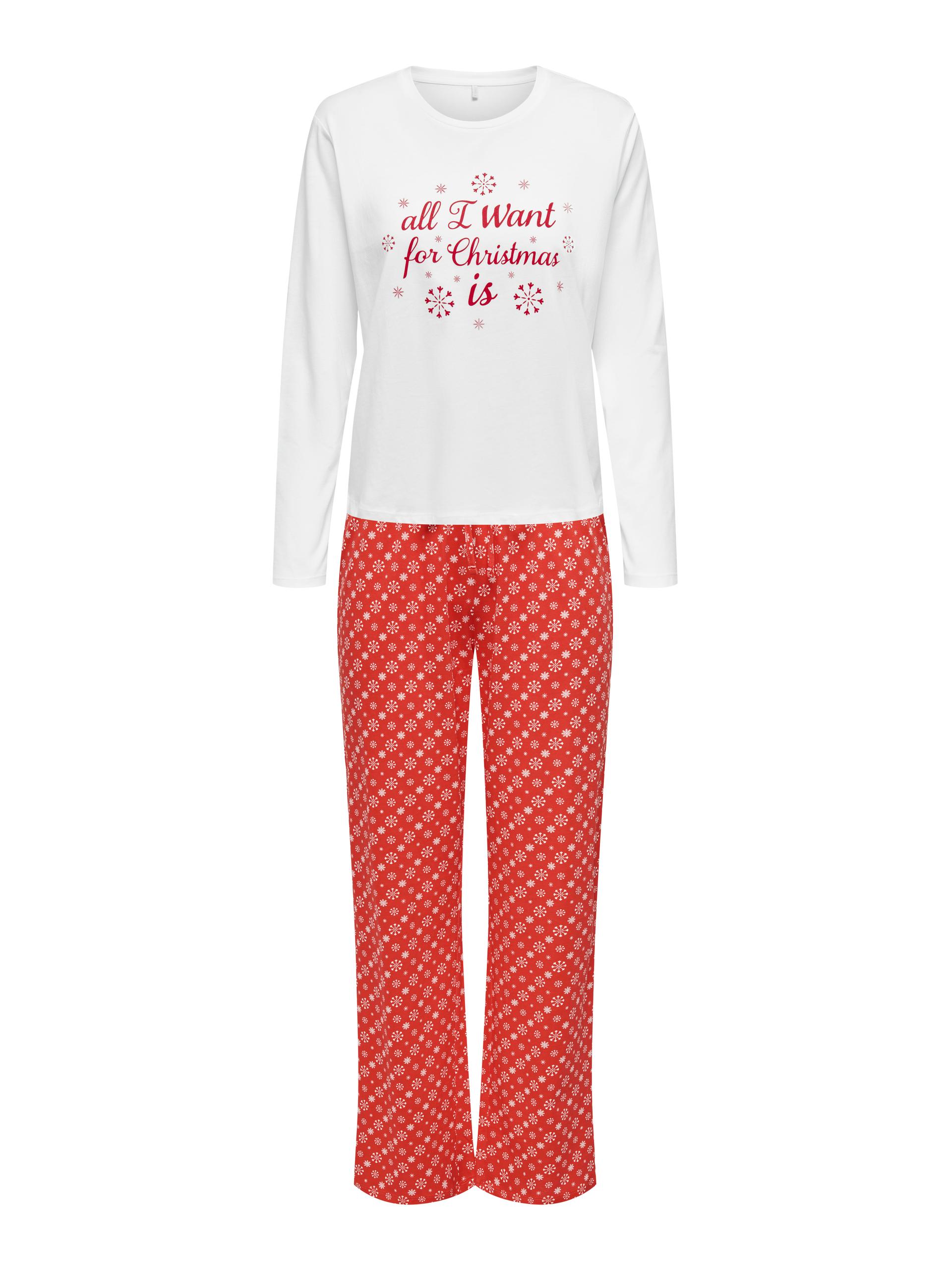 ONLCHRISTMAS L/S SET NIGHTWEAR ACC M - High Risk Red