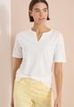 T-Shirt mit Split Neck in Unifarbe