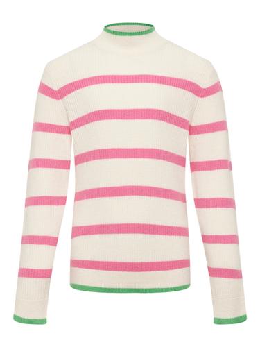 KOGIBI LS STRIPE HIGHNECK CP KNT 146/152 Normal geschnitten - Whitecap Gray