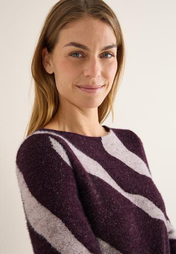Gemustertes Federgarn Shirt L - Eggplant Red