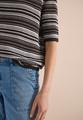Kurzarm Pullover mit Rundhals und Streifen