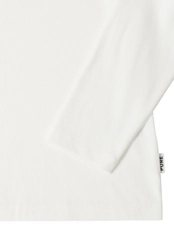 Langarmshirt in Rippstruktur XXL - Vanilla White