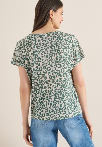 Shirt im Leinen-Look mit Leo-Print