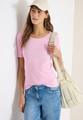 Basic T-Shirt mit Rundhals in Unifarbe XXL - Light Blush Rose