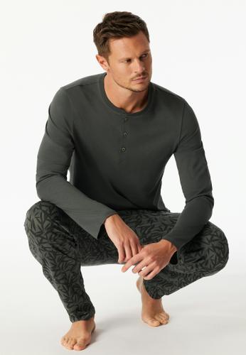 Langarmshirt Knopfleiste 48 - Dunkelgrün