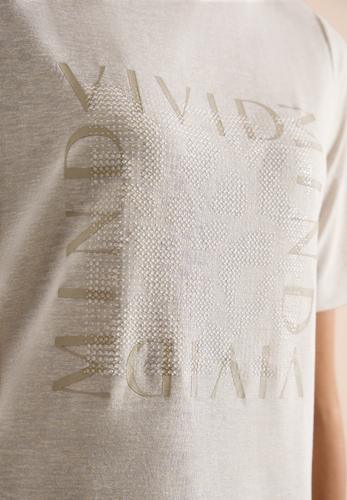 T-Shirt in Leinen-Optik mit Print