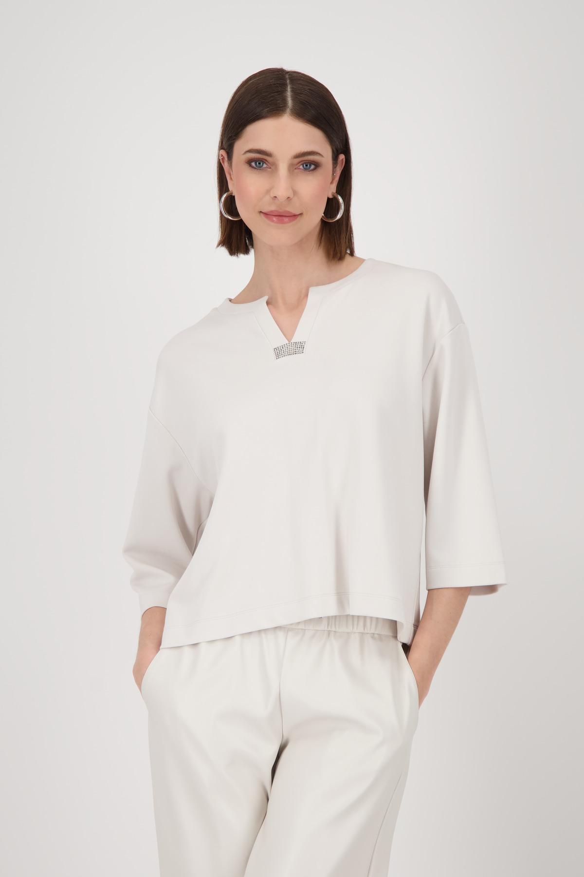 Sweatshirt mit Strasssteinen 46 - Oat Milk