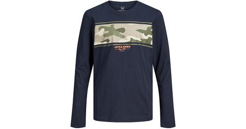 JJSODIER BLOCK TEE LS CREW NECK JR 176 Normal geschnitten - Navy Blazer