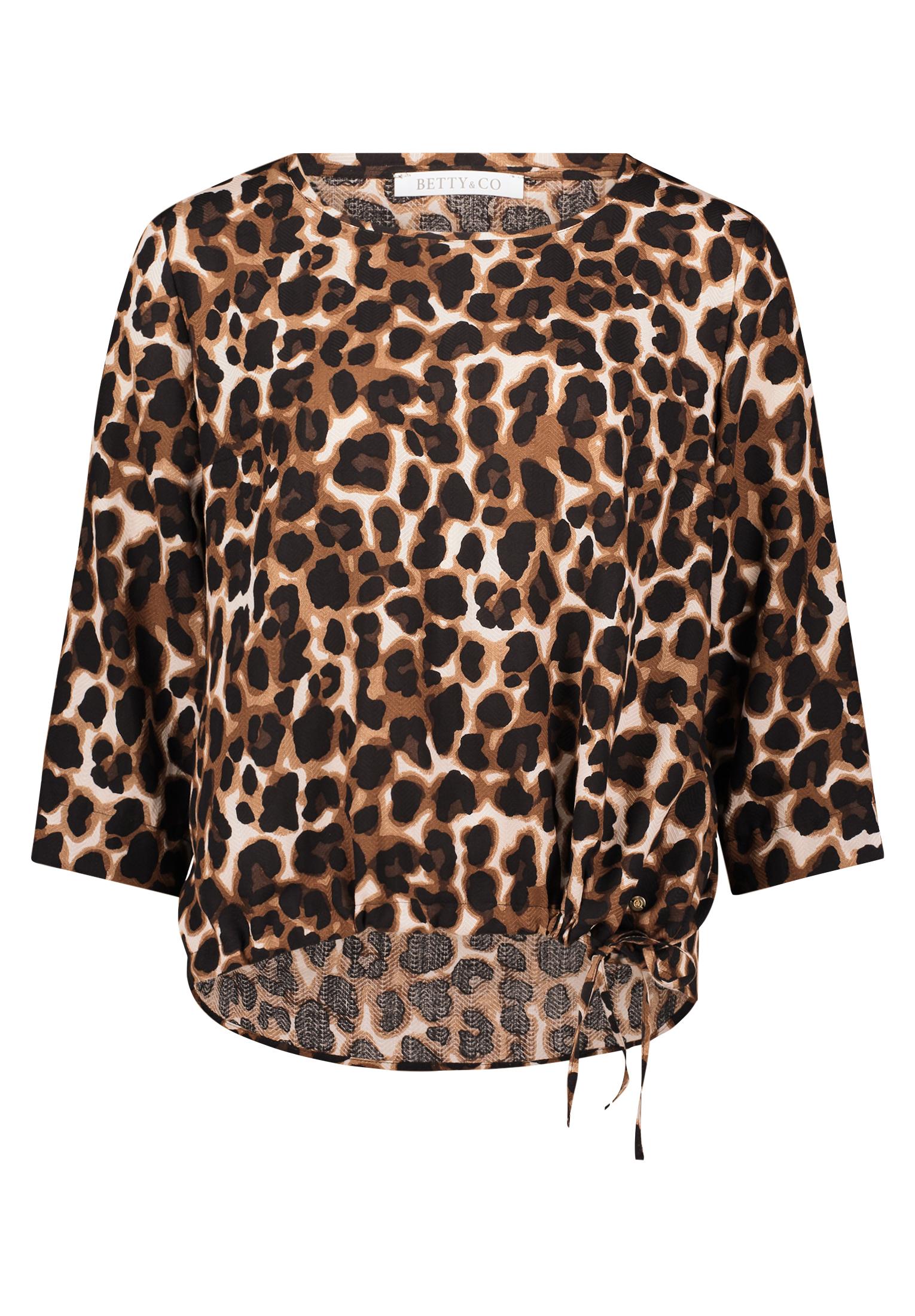 Blusenshirt 44 Lässig - Brown/nature