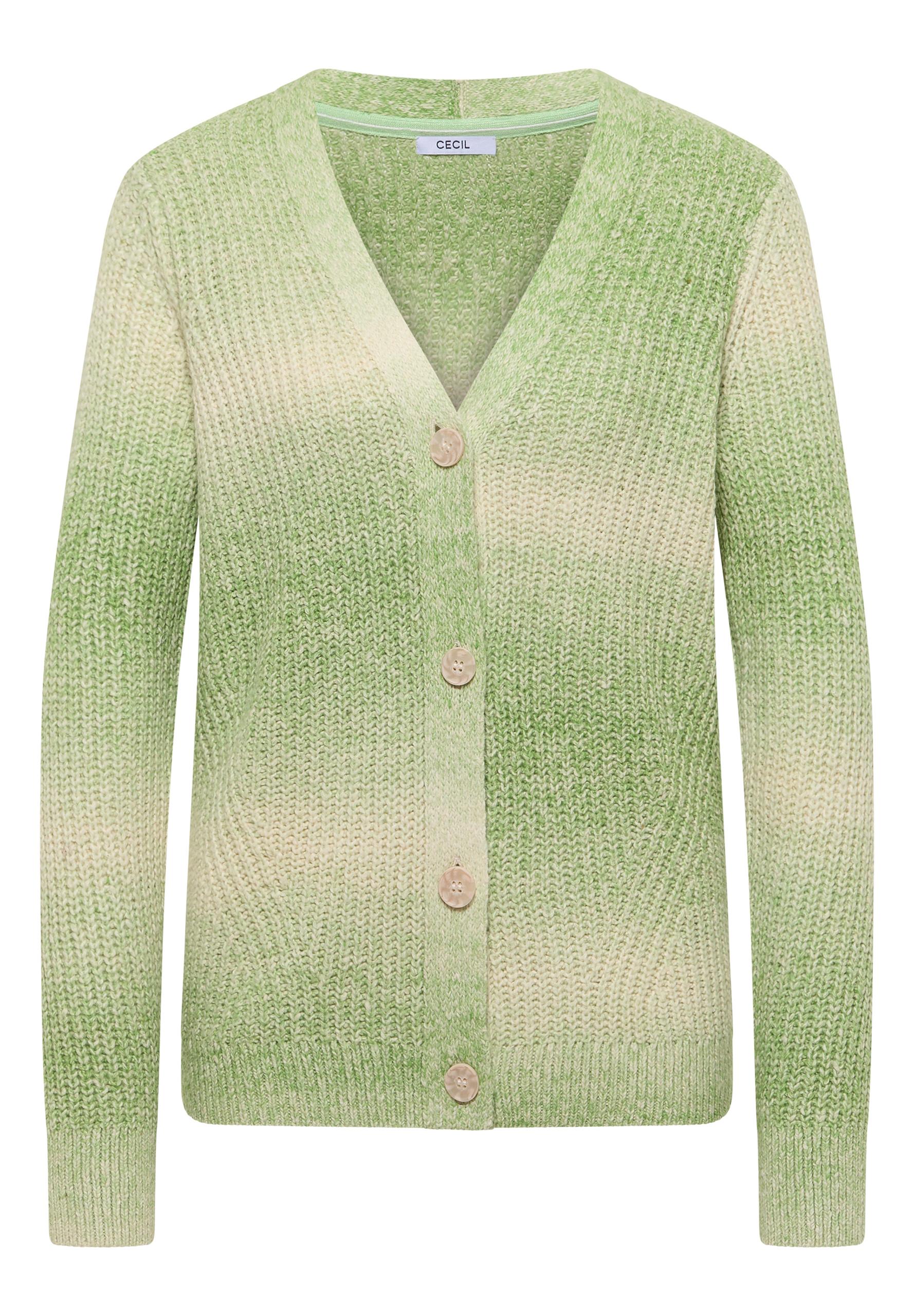 Space Dye V-Neck Cardigan XL - Bamboo Green Melange