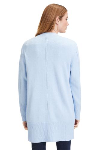 Casual-Strickjacke 38 Gerade - Light Blue Melange