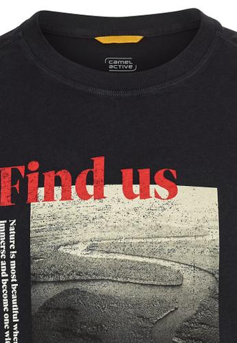 T-Shirt mit Print aus Organic Cotton Blau M
