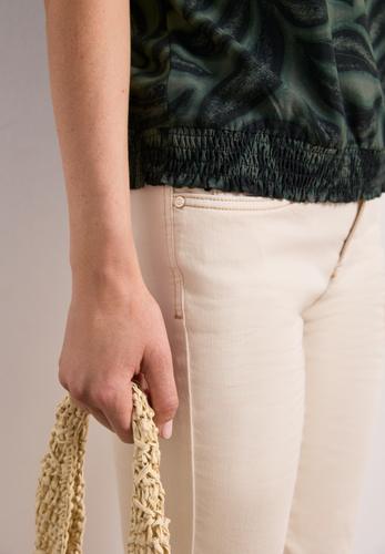 Blusenshirt mit Split Neck und Smokdetail 38 - Deep Bound Green