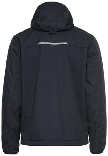 Softshell jacket with removable hood and reflective details