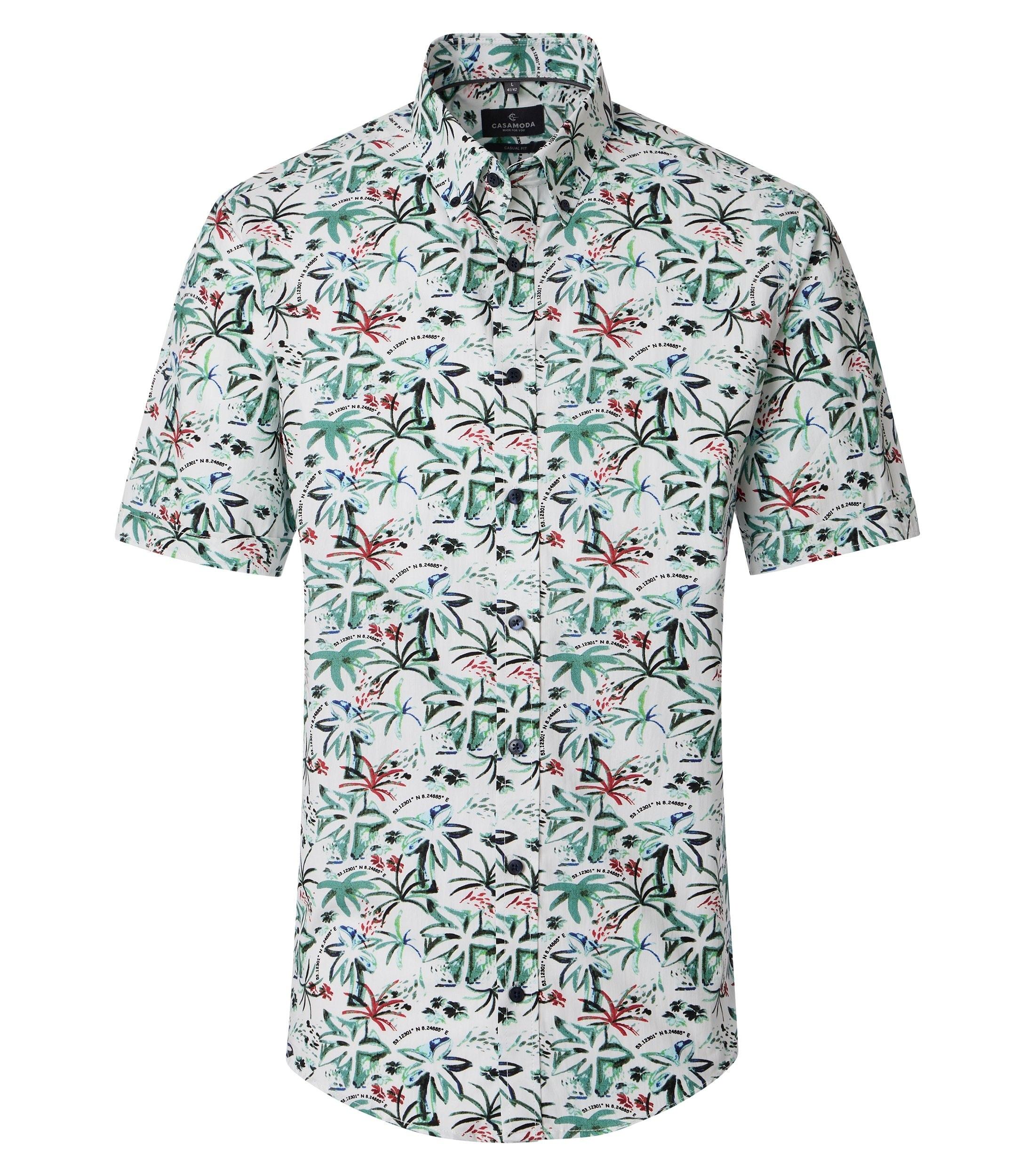 Freizeithemd Kurzarm M Casual Fit - Grün