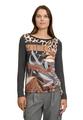 Casual-Shirt 42 Figurumspielend - Beige/grau