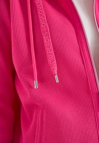 Langarm Jacke mit Kapuze und Taschen L - Beetroot Pink
